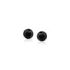 14k White Gold Stud Earrings with Black Faceted Cubic Zirconia(5mm)
