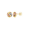 Love Knot Post Earrings in 14k Tri Color Gold