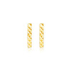 14k Yellow Gold Textured Bar Earrings