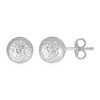 14k White Gold Ball Earrings with Crystal Cut Texture(7mm)