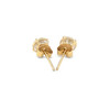 14k Yellow Gold Stud Earrings with White Hue Faceted Cubic Zirconia(5mm)