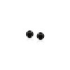 14k White Gold Stud Earrings with Black Cubic Zirconia(4mm)