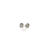 14k White Gold Stud Earrings with Black Cubic Zirconia(4mm)