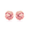 14k Rose Gold Love Knot with Ridge Texture Earrings