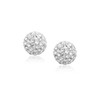 White Tone Crystal Ball Stud Earrings in 14k Yellow Gold(8mm)