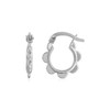 14k White Gold Scalloped Hoop Earrings