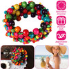 Multi-Color Wooden Beaded Stretchy Bracelet Colorful Exotic Style Elastic Bracelets For Women Girls Children