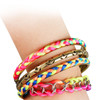 4Pcs Colorful Woven Burnished Gold Bracelets Set