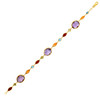 14k Yellow Gold Bracelet with Multi-Colored Stones