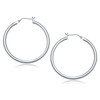 14k White Gold Polished Hoop Earrings (3x40mm)