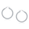 14k White Gold Polished Hoop Earrings (4x40mm)