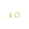 14k Yellow Gold Medium Square Tube Hoops Earrings