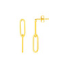 14K Yellow Gold Two Link Paperclip Chain Earrings