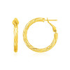 14k Yellow Gold Petite Twisted Round Hoop Earrings(3x20mm)
