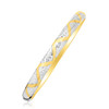10k Two-Tone Gold Textured Zigzag Style Bangle