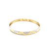10k Two-Tone Gold Textured Zigzag Style Bangle