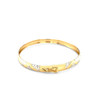 10k Two-Tone Gold Textured Zigzag Style Bangle