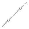 14k White Gold Anklet with Puffed Heart Design