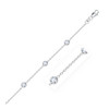 14k White Gold Anklet with Round White Cubic Zirconia