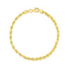 4.0mm 10k Yellow Gold Solid Diamond Cut Rope Bracelet