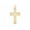 14k Yellow Gold High Polish Vine Cross Pendant
