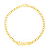 14k Yellow Gold 7 inch Curb Chain Love Bracelet