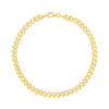 14k Yellow Gold High Polish Textured Fancy Chain Bracelet (4mm)