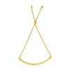 14k Yellow Gold Smooth Curved Bar and Lariat Style Bracelet