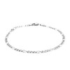 2.6mm 14k White Gold Figaro Anklet