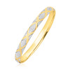 10k Two-Tone Gold Geometric Diamond Motif Bangle