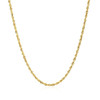 2.0mm 10k Yellow Gold Solid Diamond Cut Rope Chain