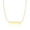 14k Yellow Gold Smooth Flat Horizontal Bar Style Necklace