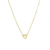 14k Yellow Gold 17 inch Necklace with Round White Topaz