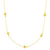 14k Yellow Gold Chain Necklace with Cross Stations