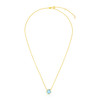 14k Yellow Gold 17 inch Necklace with Cushion Blue Topaz