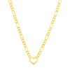 14k Yellow Gold Figaro Chain Necklace with Heart