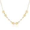 14k Yellow Gold 18 inch Necklace with Polished Butterflies and Beads