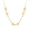 14k Yellow Gold 18 inch Necklace with Polished Butterflies and Beads