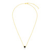 14k Yellow Gold 17 inch Necklace with Round Onyx