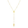 14k Tri Color Gold Lariat Rosary Necklace