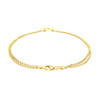 14k Yellow Gold Double Rolo Chain Anklet with an Open Heart Station