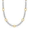 18k Yellow Gold and Sterling Silver Rhodium Plated Multi Style Chain Necklace