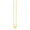 14k Yellow Gold Necklace with Polished Round Pendant with Diamond