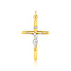 14k Two Tone Gold Cross Pendant
