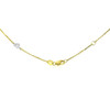 14k Two Tone Gold Anklet with Diamond Cut Heart Style Stations