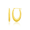 14k Yellow Gold Hoop Earrings in a Graduated Texture Style