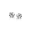 Sterling Silver Stud Earrings with White Hue Faceted Cubic Zirconia(5mm)