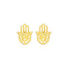 14k Yellow Gold Polished Hand of Hamsa Post Earrings