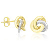 14k Two-Tone Gold Shiny Intertwined Open Circle Earrings