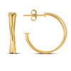 14k Yellow Gold Large Crossover Hoops
